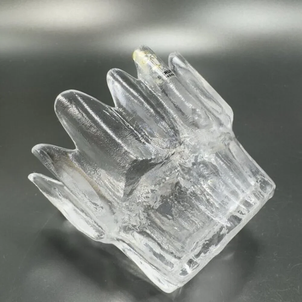 SKRUF‎ Sweden Glass Clear Crystal Glass Votive Candle Holder Single Textured VTG
